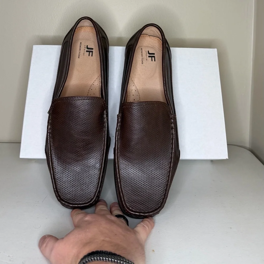 Men's J. Ferrar sz 12 Brown Leather Loafers